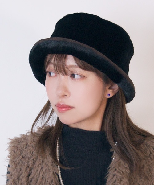 polcadot（ポルカドット）の「ファーセラーハット（ハット・レディース・アイボリー/ブラック/ベージュ・FREE）」の7枚目の写真