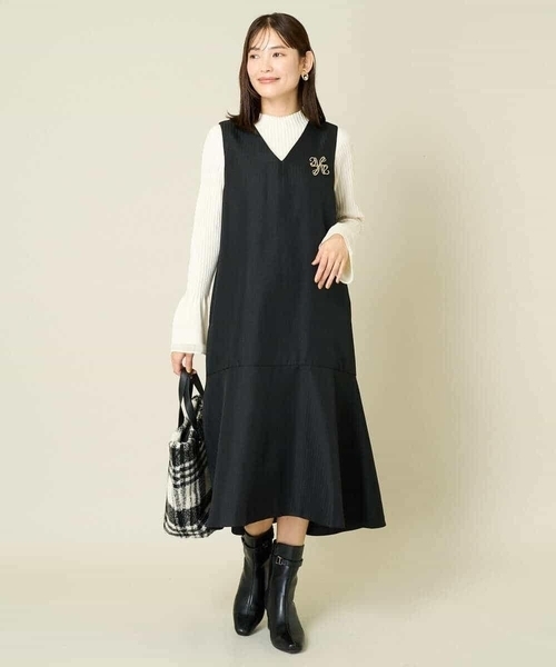 a.v.v(アーヴェヴェ)の「【洗える】マーメイドジャンパースカート(ワンピース・レディース・ブラック/ベージュ・34/38/36/40/42)」の14枚目の写真