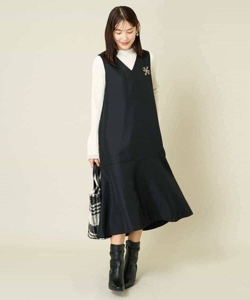 a.v.v(アーヴェヴェ)の「【洗える】マーメイドジャンパースカート(ワンピース・レディース・ブラック/ベージュ・34/38/36/40/42)」の16枚目の写真