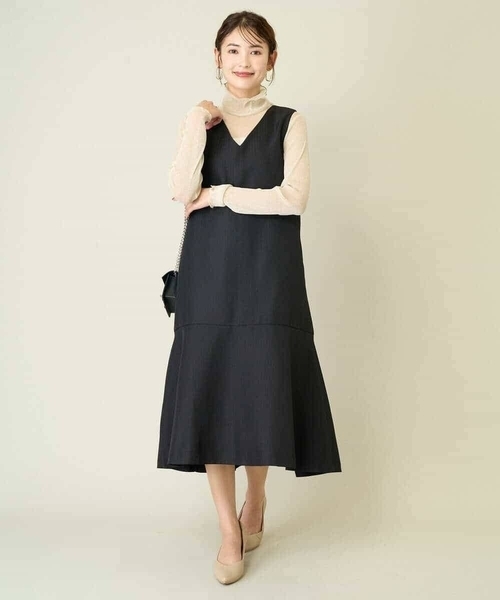 a.v.v(アーヴェヴェ)の「【洗える】マーメイドジャンパースカート(ワンピース・レディース・ブラック/ベージュ・34/38/36/40/42)」の18枚目の写真