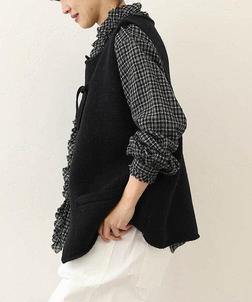 JOURNAL STANDARD LUXE シープウールベスト　ブラック JOURNAL STANDARD LUXE（ジャーナルスタンダード ラックス）の
