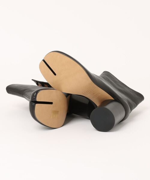 直営店☆MaisonMargiela☆お洒落♪TABI アンクル ブーツ H80 Maison Margiela Tabi 80mm レザーアンクルブーツ | ブラック