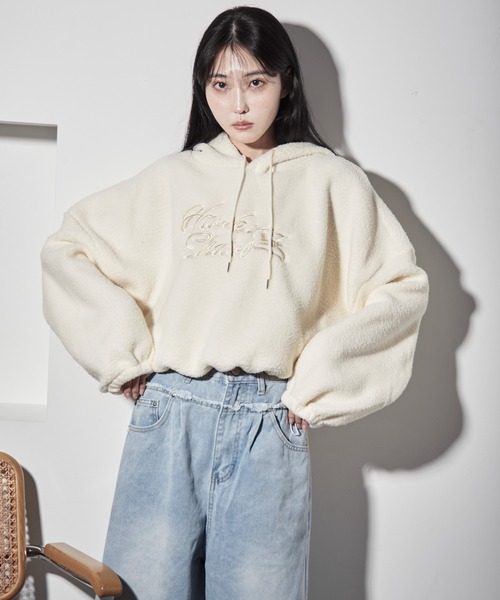 セール】裾アジャスター刺繍フリース（パーカー）｜Y/lim（イリム）の
