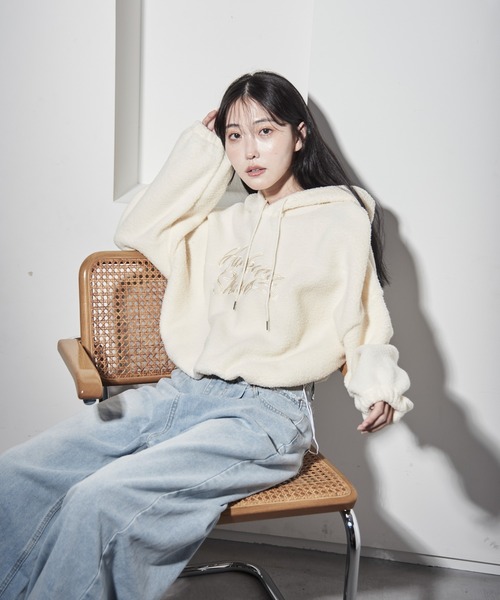 セール】裾アジャスター刺繍フリース（パーカー）｜Y/lim（イリム）の