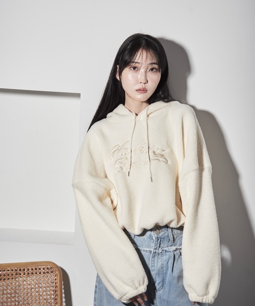 セール】裾アジャスター刺繍フリース（パーカー）｜Y/lim（イリム）の