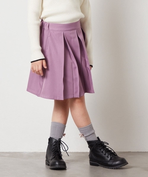 a.v.v（アーヴェヴェ）の「[100-130]サイドレースアップスカート（スカート・キッズ・ライラック/ベージュ・110/100/120/130）」の10枚目の写真