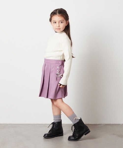 a.v.v（アーヴェヴェ）の「[100-130]サイドレースアップスカート（スカート・キッズ・ライラック/ベージュ・110/100/120/130）」の14枚目の写真