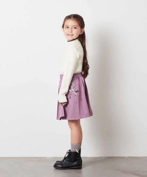 a.v.v（アーヴェヴェ）の「[100-130]サイドレースアップスカート（スカート・キッズ・ライラック/ベージュ・110/100/120/130）」の16枚目の写真