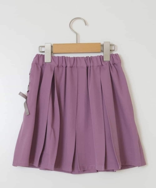 a.v.v（アーヴェヴェ）の「[100-130]サイドレースアップスカート（スカート・キッズ・ライラック/ベージュ・110/100/120/130）」の3枚目の写真