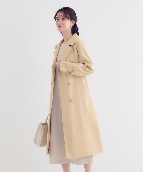 DRESKIP(ドレスキップ)の「【S-LL/防花粉/撥水加工】ロングトレンチコート(トレンチコート・レディース・ベージュ/ブラック・01/02/03/04)」の3枚目の写真