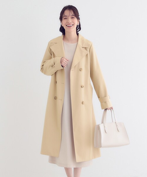DRESKIP(ドレスキップ)の「【S-LL/防花粉/撥水加工】ロングトレンチコート(トレンチコート・レディース・ベージュ/ブラック・01/02/03/04)」の8枚目の写真