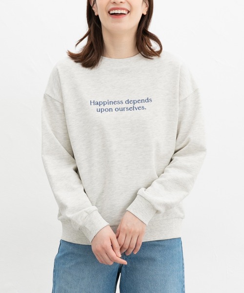 Honeys（ハニーズ）の「ロゴスウェットトップス（スウェット・レディース・杢グレー/オフホワイト/ブラック/グリーン/オートミール・L/S/M）」の4枚目の写真