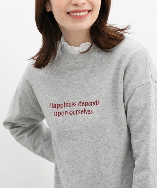 Honeys（ハニーズ）の「ロゴスウェットトップス（スウェット・レディース・杢グレー/オフホワイト/ブラック/グリーン/オートミール・L/S/M）」の3枚目の写真