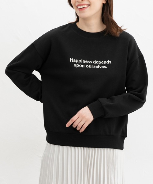 Honeys（ハニーズ）の「ロゴスウェットトップス（スウェット・レディース・杢グレー/オフホワイト/ブラック/グリーン/オートミール・L/S/M）」の2枚目の写真