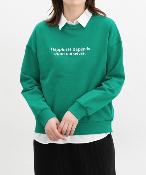 Honeys（ハニーズ）の「ロゴスウェットトップス（スウェット・レディース・杢グレー/オフホワイト/ブラック/グリーン/オートミール・L/S/M）」の11枚目の写真