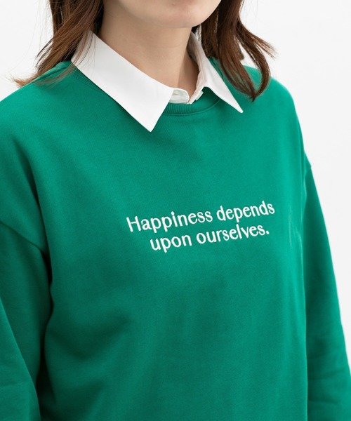 Honeys（ハニーズ）の「ロゴスウェットトップス（スウェット・レディース・杢グレー/オフホワイト/ブラック/グリーン/オートミール・L/S/M）」の14枚目の写真