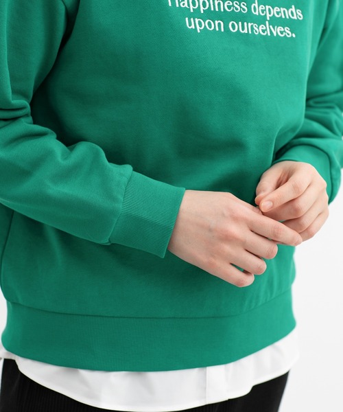 Honeys（ハニーズ）の「ロゴスウェットトップス（スウェット・レディース・杢グレー/オフホワイト/ブラック/グリーン/オートミール・L/S/M）」の15枚目の写真