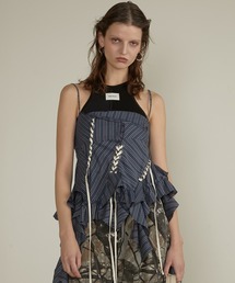 PRANK PROJECT | 【2025 Spring Pre-Order】ラッフルレースアップストライプトップス / Ruffle Lace-Up Stripe Top(その他トップス)