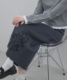 &. NOSTALGIA | 【ZOZO限定】コード刺繍バックスリットニットスカート(スカート)
