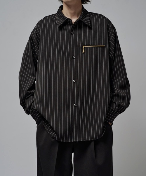 ストライプシャツブルゾン（シャツ/ブラウス）｜Lui's（ルイス）の