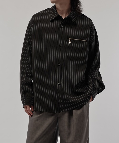 ストライプシャツブルゾン（シャツ/ブラウス）｜Lui's（ルイス）の