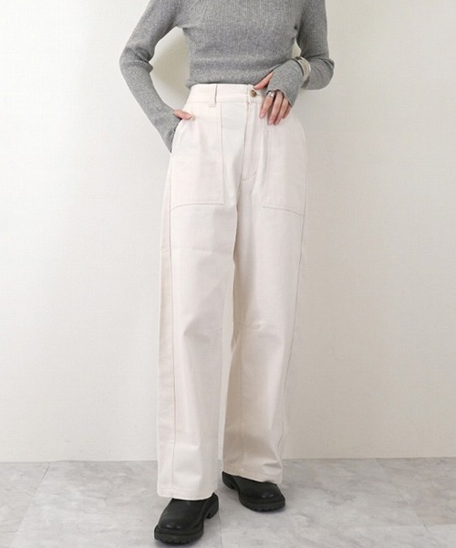 STYLEBLOCK（スタイルブロック）の「綿ツイルコクーンベイカーパンツ（その他パンツ・レディース・ベージュ/アイボリー/カーキ/ブラック・M）」の2枚目の写真