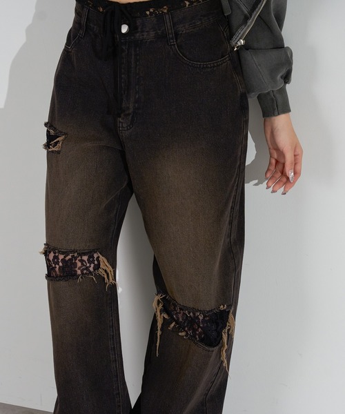 セール】ダメージレースデニム【ZOZOTOWN限定アイテム】（デニムパンツ