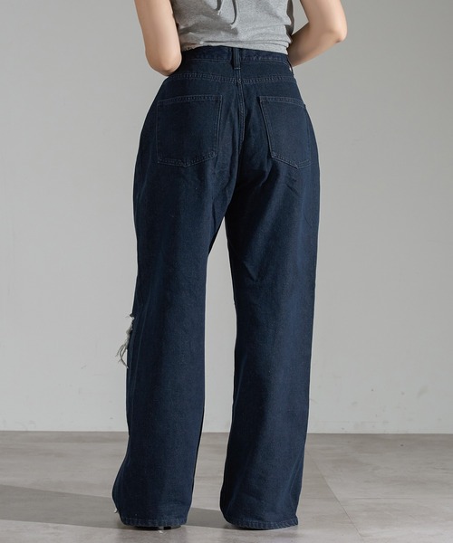 apres jour mignon(アプレジュールミニョン)の「ダメージレースデニム【ZOZOTOWN限定アイテム】(デニムパンツ・レディース・ライトブルー/ブラック系その他/インディゴブルー・X-LARGE/SMALL/MEDIUM)」の21枚目の写真