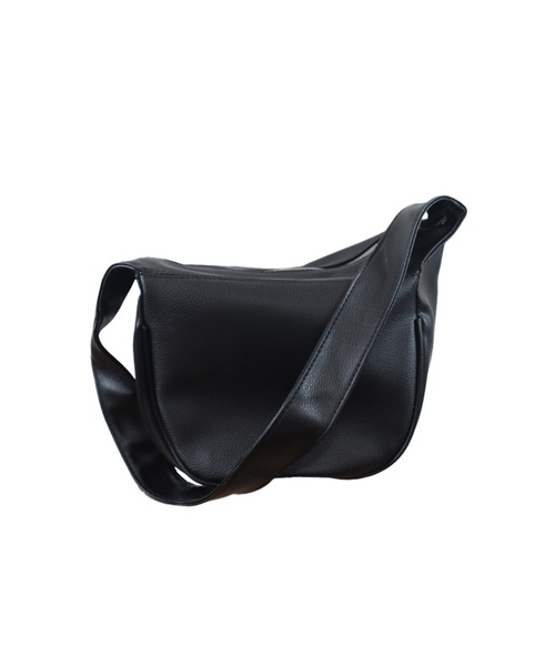 ラウンド型クロスボディバッグ/ブラック ホワイト アイボリー ハーフ