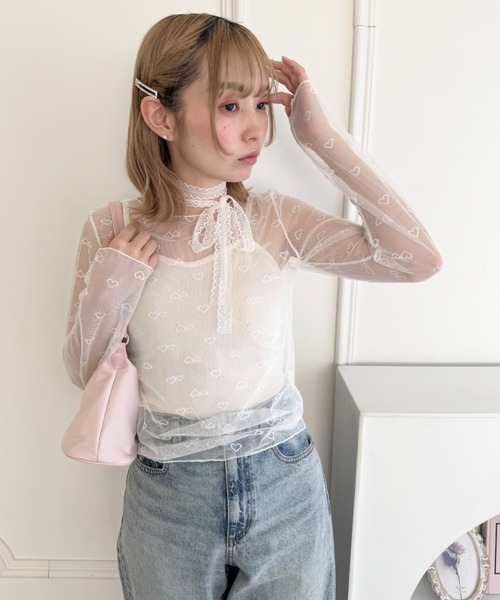 セール】ランダムハートシアートップス（Tシャツ/カットソー）｜Loueme 