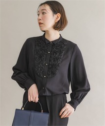 F by ROSSO　フラワーレース切替ブラウス