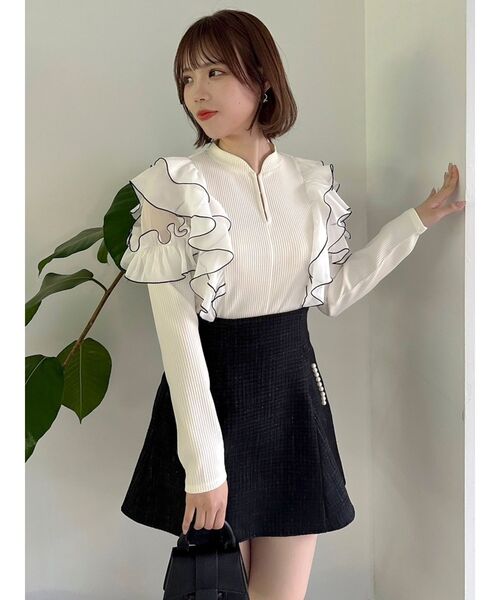 dazzlin（ダズリン）の「フロントホック長袖フリルトップス（T