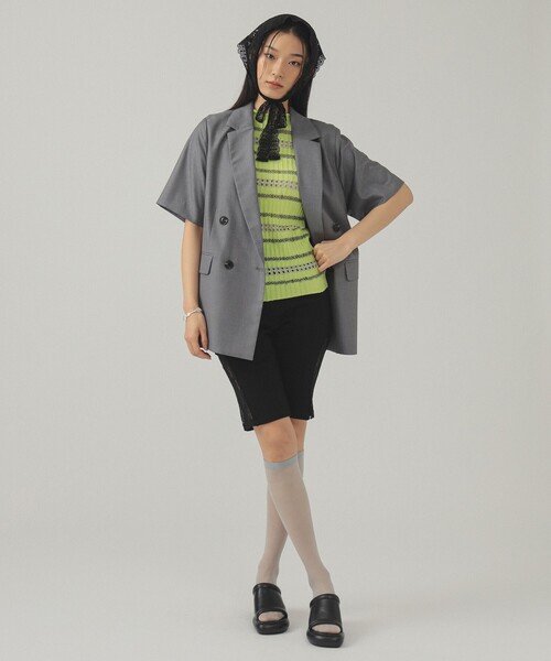 Ray BEAMS(レイビームス)の「レース スカーフ(バンダナ/スカーフ・レディース・ホワイト/ブラック・ONE SIZE)」の5枚目の写真