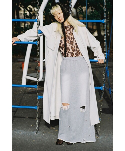 Ray BEAMS(レイビームス)の「レース スカーフ(バンダナ/スカーフ・レディース・ホワイト/ブラック・ONE SIZE)」の9枚目の写真