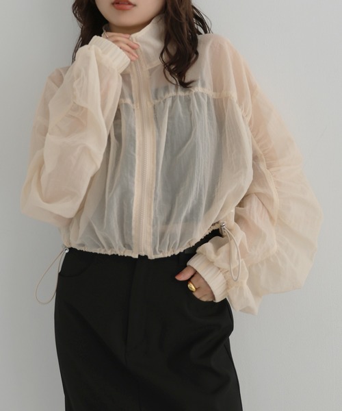 Freesia by andme(フリージアバイアンドミー)の「ショート丈シアージップブルゾン(ブルゾン・レディース・ライトベージュ/ブラック・M)」の14枚目の写真