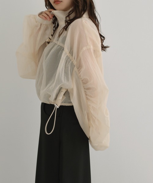 Freesia by andme(フリージアバイアンドミー)の「ショート丈シアージップブルゾン(ブルゾン・レディース・ライトベージュ/ブラック・M)」の16枚目の写真