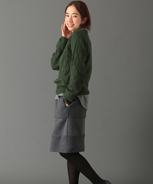 SEVENDAYS=SUNDAY(セブンデイズサンデイ)の「12Gベーシック 長袖タートルネックプルオーバー(ニット/セーター・レディース・ネイビー/グリーン/オフホワイト・MEDIUM/LARGE)」の2枚目の写真