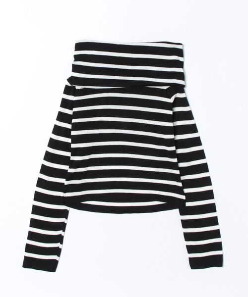 Ritzy（リッツィー）の「オフショルダー ボーダートップス（Tシャツ/カットソー・レディース・モカ/ホワイト/ブラック・FREE）」の11枚目の写真