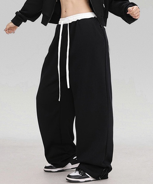 lilful(リルフル)の「ウエスト切り替えカラー ワンポイントロゴスウェットパンツ(スウェットパンツ・レディース・ブラック/レッド/グレー/ブラック系その他/グレー系その他・M/L)」の11枚目の写真