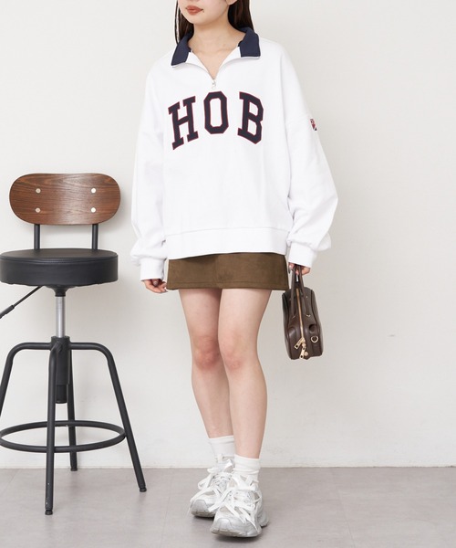 RAY CASSIN(レイカズン)の「【2025SS】ハーフジップロゴワッペンスウェット / ハーフジップ(スウェット・レディース・ホワイト/グレー/ネイビー・FREE)」の5枚目の写真