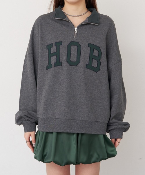 RAY CASSIN(レイカズン)の「【2025SS】ハーフジップロゴワッペンスウェット / ハーフジップ(スウェット・レディース・ホワイト/グレー/ネイビー・FREE)」の10枚目の写真