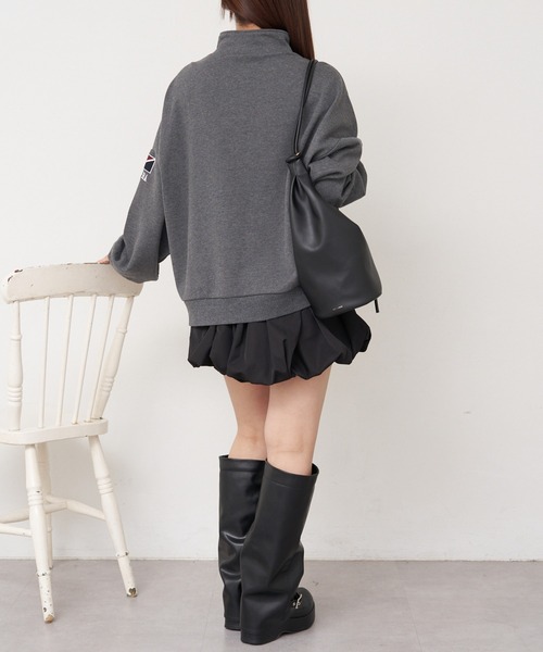 RAY CASSIN(レイカズン)の「【2025SS】ハーフジップロゴワッペンスウェット / ハーフジップ(スウェット・レディース・ホワイト/グレー/ネイビー・FREE)」の18枚目の写真