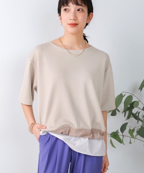 Bou Jeloud(ブージュルード)の「シャツドッキングポンチプルオーバー(Tシャツ/カットソー・レディース・グレー系その他/ブラック・FREE)」の1枚目の写真