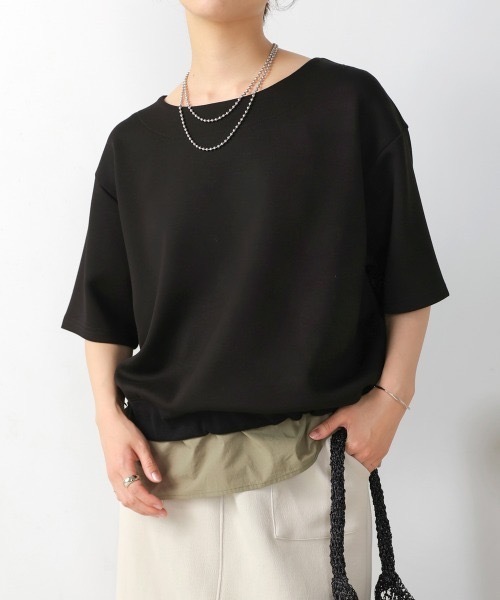 Bou Jeloud(ブージュルード)の「シャツドッキングポンチプルオーバー(Tシャツ/カットソー・レディース・グレー系その他/ブラック・FREE)」の3枚目の写真