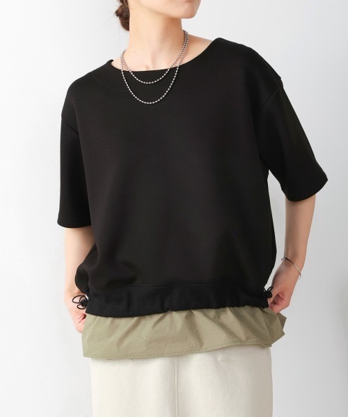 Bou Jeloud(ブージュルード)の「シャツドッキングポンチプルオーバー(Tシャツ/カットソー・レディース・グレー系その他/ブラック・FREE)」の5枚目の写真