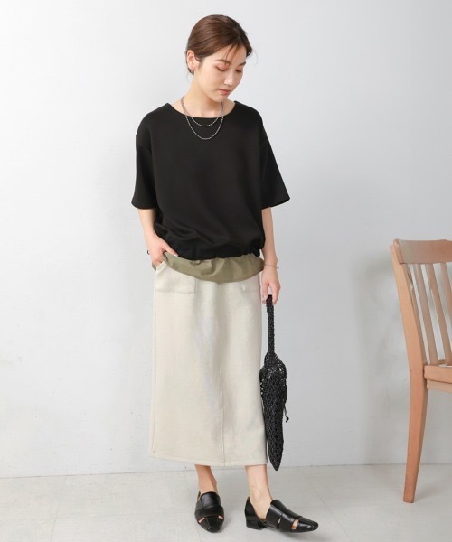 Bou Jeloud(ブージュルード)の「シャツドッキングポンチプルオーバー(Tシャツ/カットソー・レディース・グレー系その他/ブラック・FREE)」の7枚目の写真