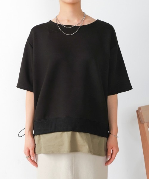 Bou Jeloud(ブージュルード)の「シャツドッキングポンチプルオーバー(Tシャツ/カットソー・レディース・グレー系その他/ブラック・FREE)」の13枚目の写真