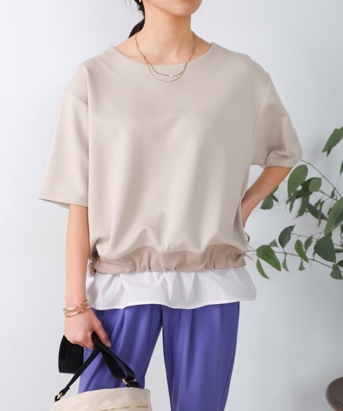 Bou Jeloud(ブージュルード)の「シャツドッキングポンチプルオーバー(Tシャツ/カットソー・レディース・グレー系その他/ブラック・FREE)」の14枚目の写真