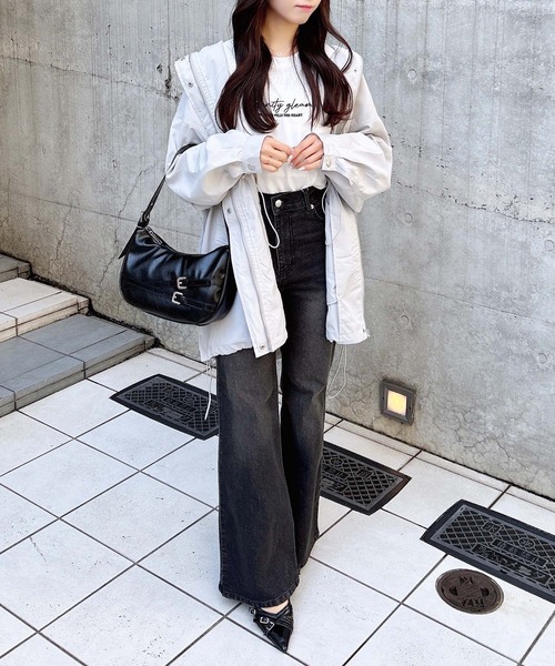 INGNI（イング）の「【WEB限定】ウエストドロストマウンテンパーカー（マウンテンパーカー・レディース・アイボリー/ブラック/ライトグレー・M）」の14枚目の写真