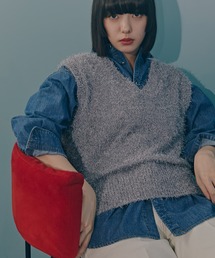 N.（N. Natural Beauty Basic） | ラメフェザーニットベスト(ニット/セーター)